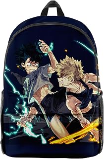 My Hero Academia Backpack School Bag No Hero Academia Izuku Midoriya Deku Todoroki Shoto Oxford Student Daypack Casual Outdoor Bag Computer Bag for School Office Travel,Gift for Anime Fans