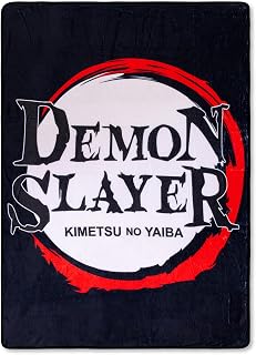 Surreal Entertainment Demon Slayer Logo Lightweight Fleece Throw Blanket | 45 x 60 Inches