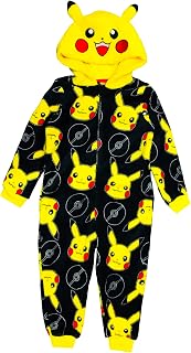 Official Boys or Girls Hooded Onesie, Pikachu, Charmander, Gengar, Eevee, Snorlax, Squirtle, Age 3-12 Years
