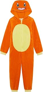 Official Boys or Girls Hooded Onesie, Pikachu, Charmander, Gengar, Eevee, Snorlax, Squirtle, Age 3-12 Years