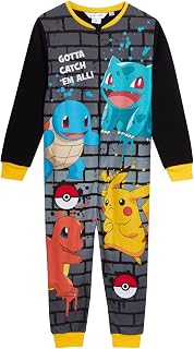 Pokemon Onesie for Kids All in One Pikachu Pyjamas Fleece Boys Pjs Girls Nightwear Unisex Loungewear