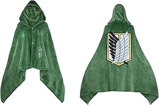 AOT Cosplay Cape Blanket Anime Levi Hoodie Wearable Blanket Green Cloak