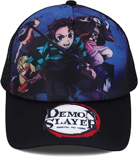 Anime Demon Slayer Baseball Cap Printed with Main Character Adjustable Cotton Mesh Back Dad Hat