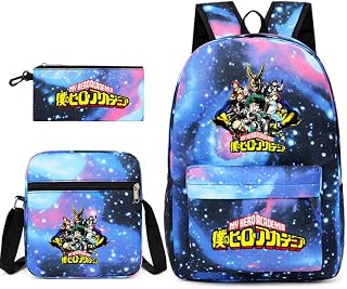 My Hero Academia Backpack School Bags Anime Print Laptop Backpack Casual Rucksack Student School Bookbag Messenger Bag Pencil Case for Boys Girls