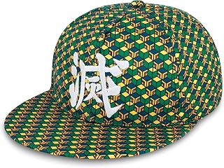 Anime Demon Slayer Baseball Cap Adjustable Dad Hat Low Profile Snapback Hat Embroidered Cotton Flat Brim Hat