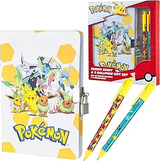 Pokemon Notebook and Pen Set Anime Stationery Supplies Teens Kids Diary Pikachu Charizard Homework School Supplies Gifts for Kids (Notebook/Pen Set)