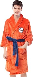 Mens Dragon Ball Dressing Gown Anime Goku Bathrobe Soft Flannel Sleepwear