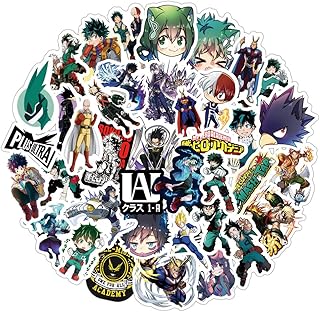 50 Pcs Anime My Hero Academia Stickers for Laptop,Bumper,Skateboard,Water Bottles,Computer,Phone,Anime Sticker Pack for Kids/Teen