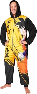 Dragon Ball Z Mens Fleece Onesie with Hood, Comfy Loungewear - Anime Gifts for Him