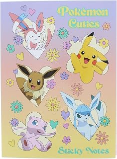 Pokemon Sticky Notes Set | Pikachu & Eevee Sticky Notes Booklet | 7 Pad Stationery Supplies for School & Home | Cute Pokémon Gifts