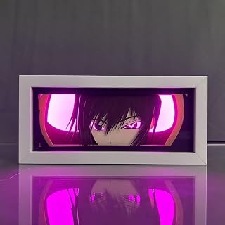 Zhongkaihua Anime Light Box Lamp LED 3D Night Light Art Cut Paper Carving, Code Geass Lelouch of the Rebellion Figure Lamp Home Room Desk Decorations