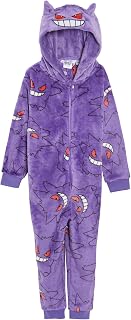 Kids Pokemon Onesie Girls Boys Dress up All In One Outfit Hooded Sleepsuit With 3D Hood Fleece Pyjamas Zipped Loungewear