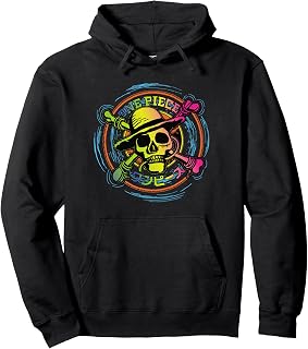 Anime Straw Hat Pirates Colour Logo Kanji Pullover Hoodie