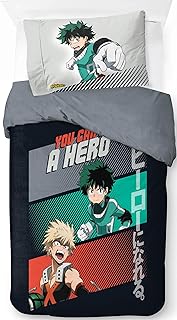 Jay Franco Children's Sony My Hero Academia Single Duvet Cover Set – 100% Cotton Super Soft Bedding with Pillowcase, Official Licensed Product, Multi, 2 Piece Set