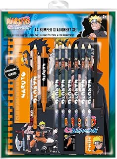 Pyramid International Naruto A4 Bumper Stationery Set with Notebook, Pens, and Accessories, One Size