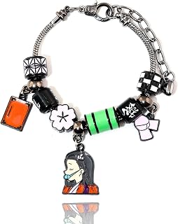 SONGCHANGJEWELRY Anime Figure Tanjiro Charm Bracelet - Tanjiro Nezuko Zenitsu Inosuke Figure Bracelet - Gifts for Girls and Boys