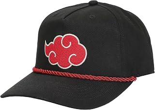 Naruto Embroidered Akatsuki Cloud Black Retro Grandpa Snapback Hat