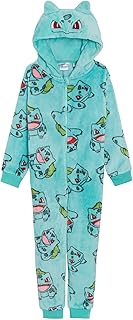 Kids Pokemon Onesie Girls Boys Dress up All In One Outfit Hooded Sleepsuit With 3D Hood Fleece Pyjamas Zipped Loungewear
