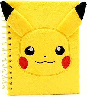 HOX Pokemon Pikachu Plush A5 Notebook Yellow Spiral Journal Hard Cover