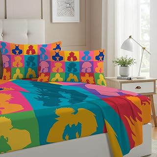 Allenjoy Anime Hero School Sheets Set with Fitted Sheet, Flat Sheet and 2 Pillowcases for Fans Boys Teens Bedding Bedroom Decor, Queen Size