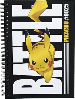 Pokemon A5 Notebook | Spiral Bound with Pikachu Design | 80 Lined Pages for Notes & Journaling | Back to School Essentials | Official Pokémon Stationery, Gifts & Accessories