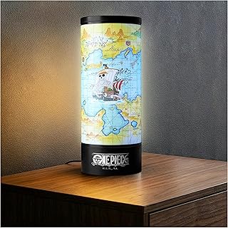 One Piece 3D Night Light, Table Lamp with 3 Brightness Levels, Portable, White Coloured & Dual Powered The World Map LED Light for Bedroom & Desks, Manga Living Room Decor, Anime Gifts (Multi Map)