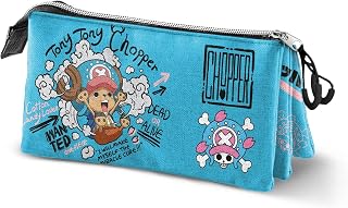 One Piece Chopper-Triple Pencil Case, Blue 23 x 11 cm