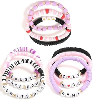 9 Pcs Kpop Crystal Bracelets for Women Girls, Demon Hunters Inspired Stackable Stretch Bracelet, Music Fan Merch Jewelry, Anime Character Theme Friendship Bracelets for Cosplay Concert Accessories