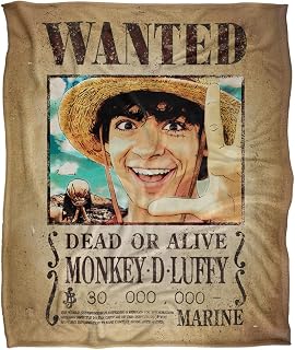 One Piece Monkey D.Luffy Wanted Poster Silky Touch Super Soft Throw Blanket 152 X 127 Cm
