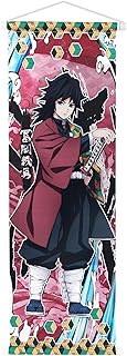 Wirhaut Demon Slayer Scroll Poster, Anime Artistic Wall Decor Piece, Traditional Japanese-Style Wall Art for Living Room or Bedroom