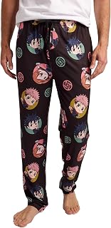 Jujutsu Kaisen Yuji Nobara & Megumi All-Over Print Men's Black Sleep Pajama Pants
