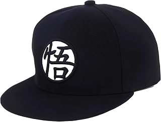 Anime Baseball Cap Hat Black Cotton Adjustable Snapback Cap White Embroidery Design Unisex Hip-Hop Flat Brim Hat for Outdoor Sports Cosplay.